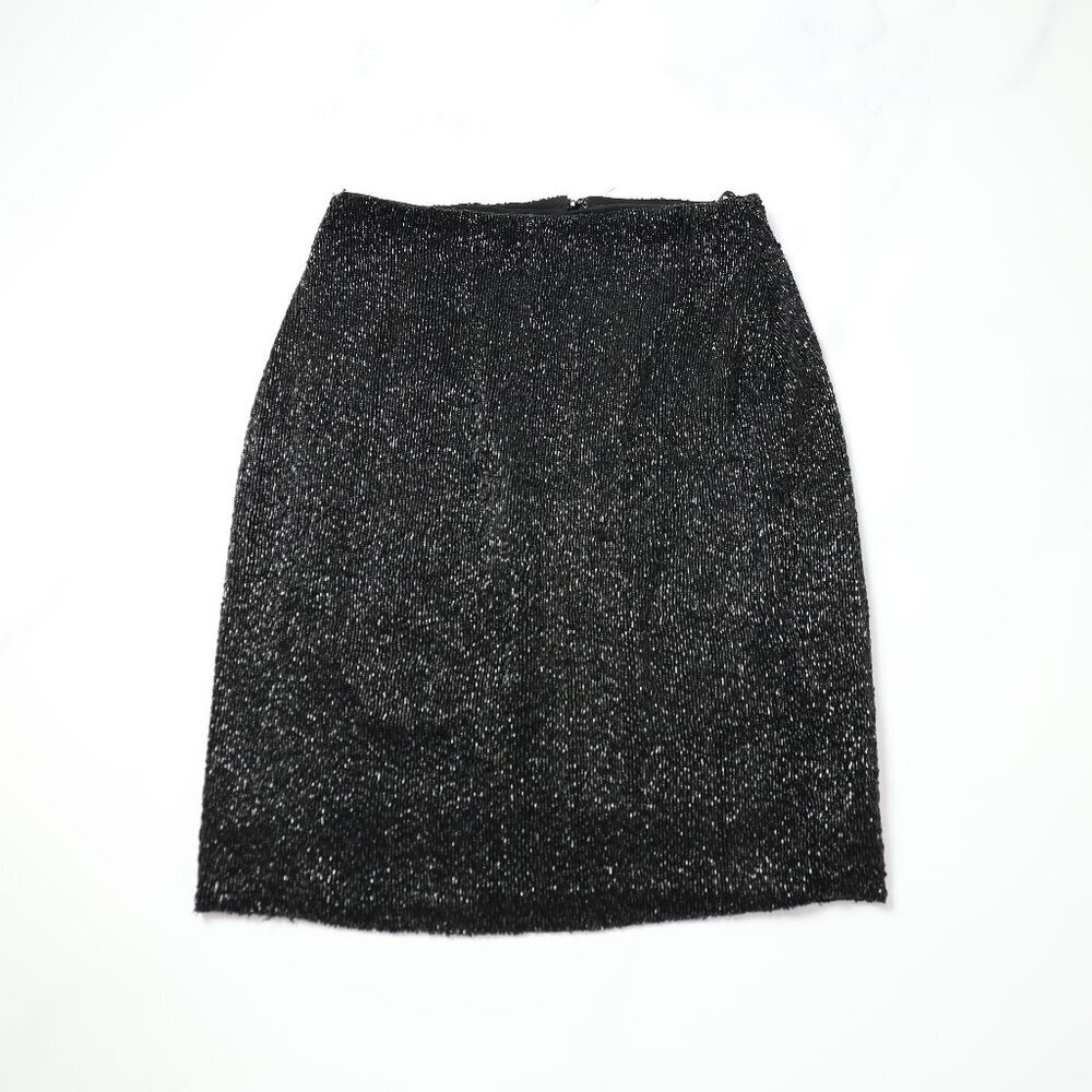 Linda Allard for Ellen Tracy Beaded Black Skirt - Picture 1 of 6